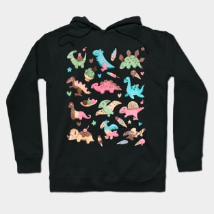 Pastel Sweet Ice Cream Dinosaurs Hoodie